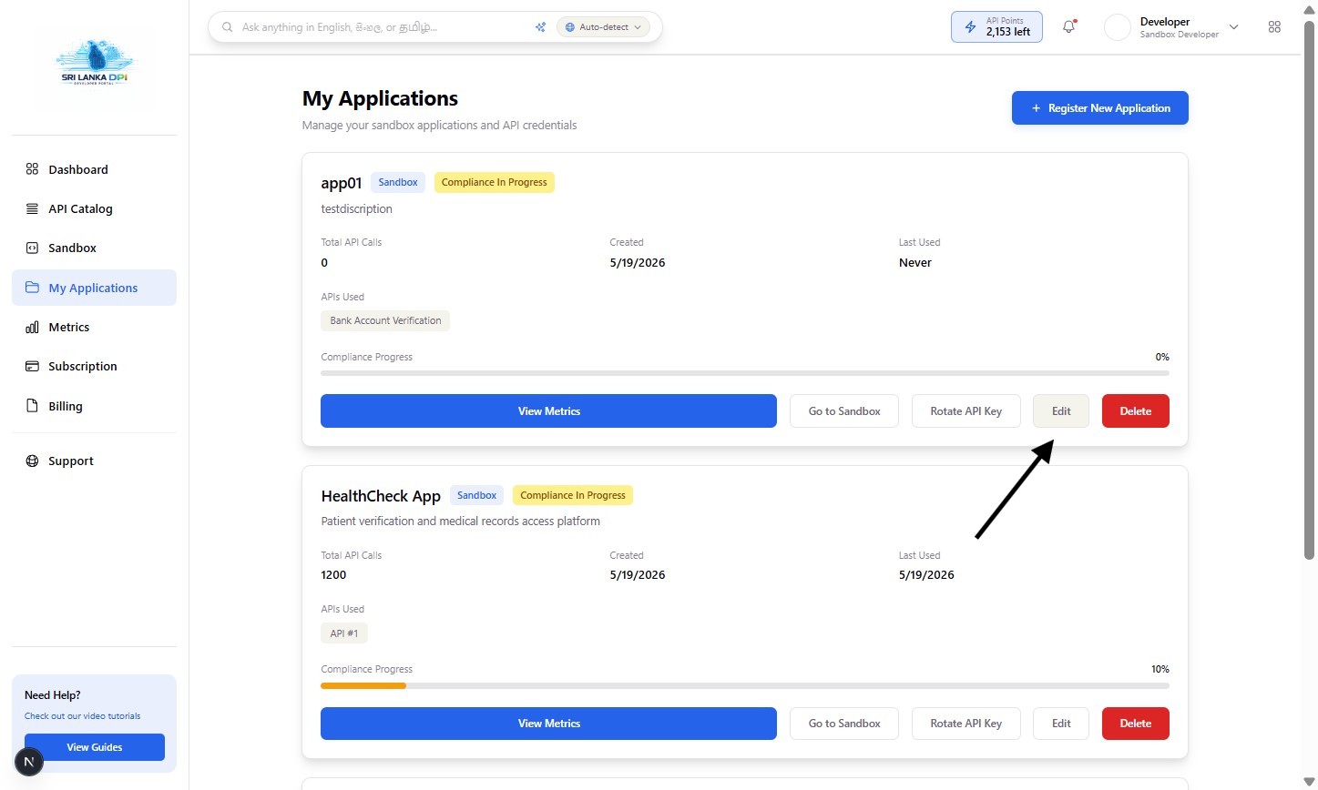 Edit Application